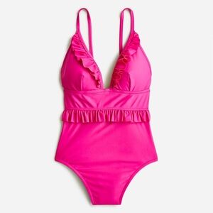 J. Crew Ruffled One Piece Swimsuit Women’s size 4 Resortwear Pink